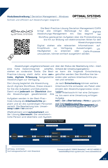 Mediathek 20 Module Description: Deviation Management