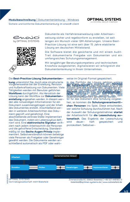 Mediathek 22 Module Description: Document Control in Windows